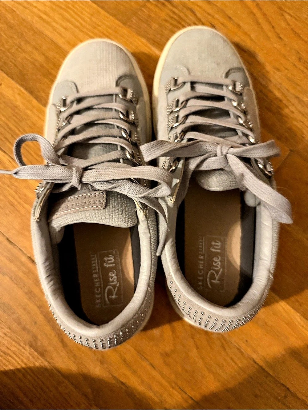 Skechers Rise Fit Rhinestone Sneakers in Gray